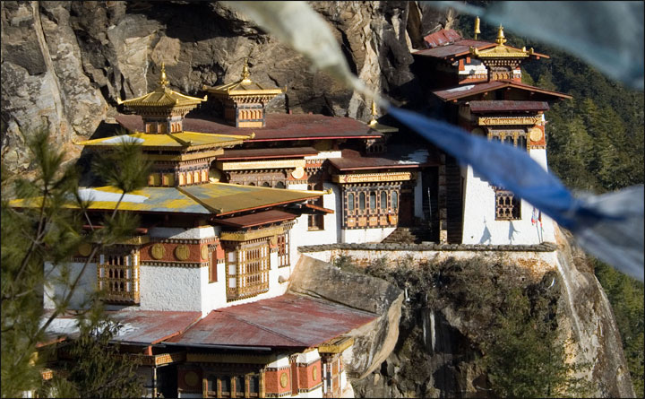 Temple set into cliff